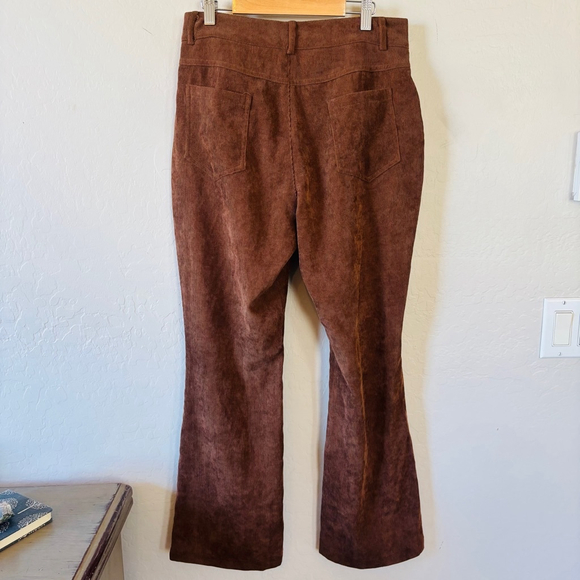 Women's Unbranded Pants Size M Brown cords flared corduroy‎ - Picture 3 of 5